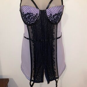 New! Victoria's Secret Purple and Black Lace Bustier